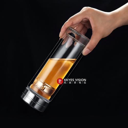 老年 双层 玻璃 水杯 茶杯 静物拍摄 产品摄影